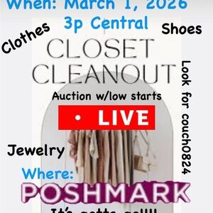 Closet Cleanout Event Sunday 3/1/26 3p